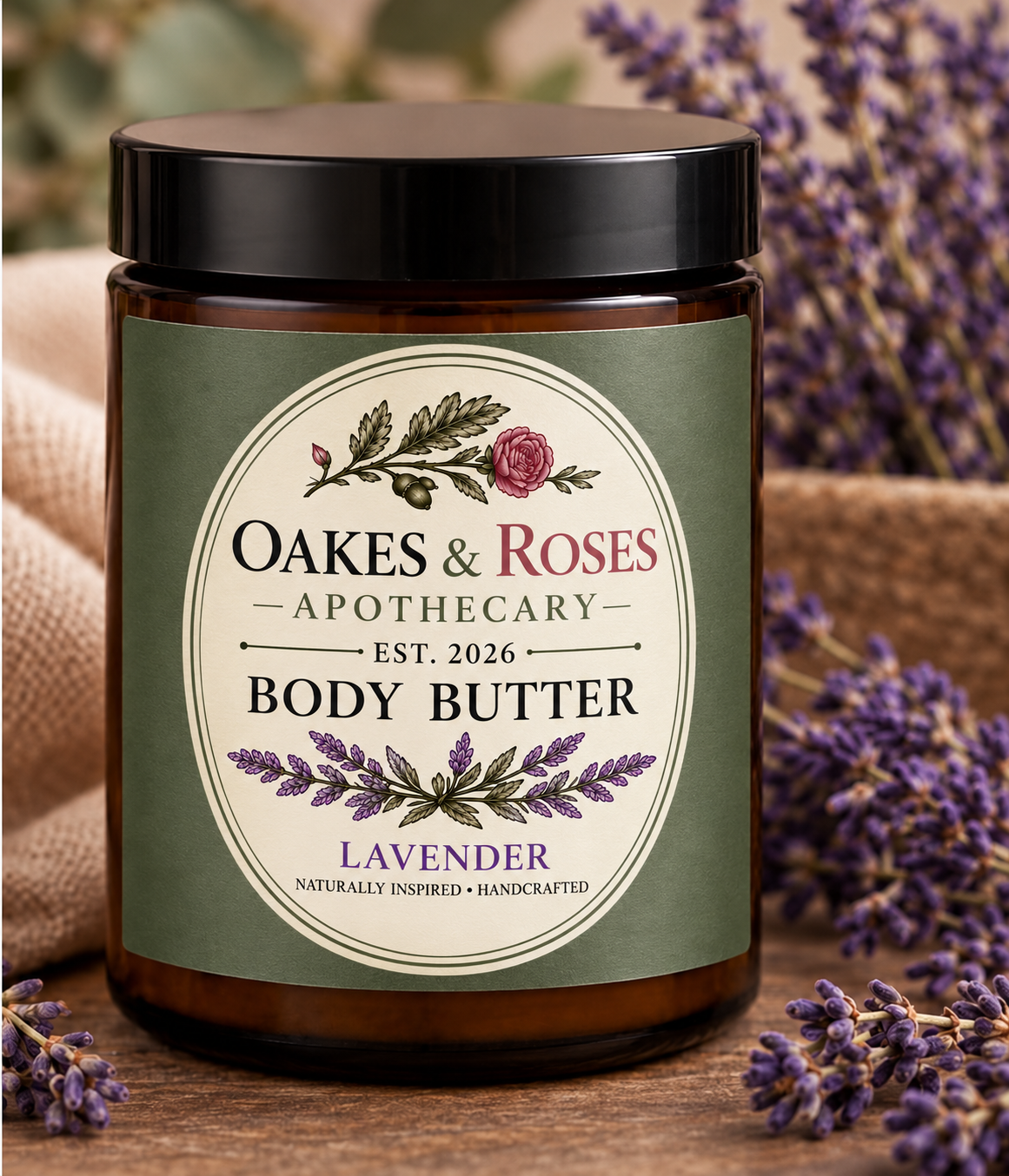 Oakes & Roses Apothecary Lavender Whipped Tallow Body Butter