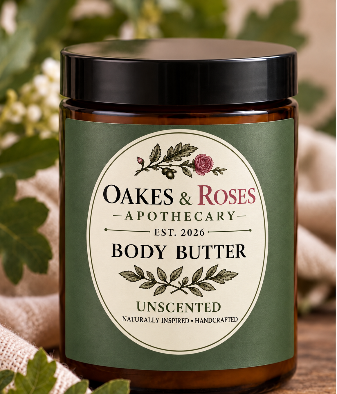 Oakes & Roses Apothecary Unscented Whipped Tallow Body Butter